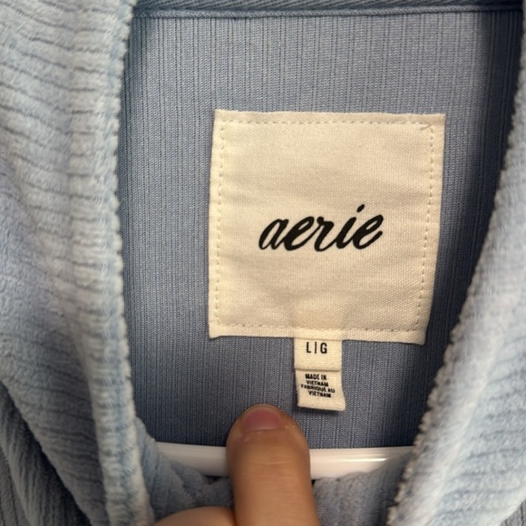 Aerie Blue Utility Jacket Cropped Lightweight - Picture 3 of 4